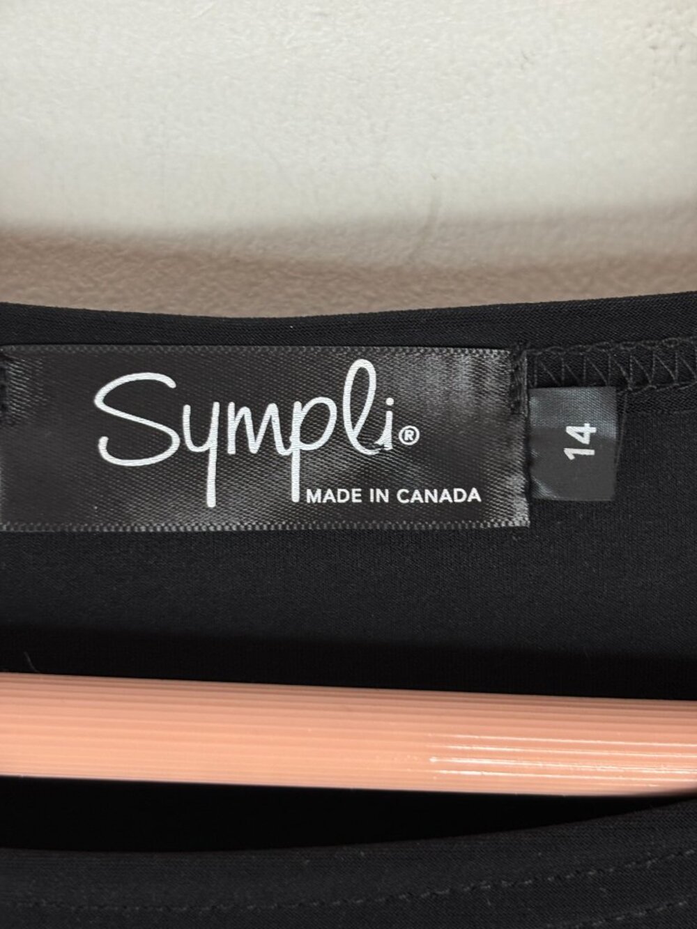 Sympli Black Tunic 14 Travel Jersey Knit 3/4 Sleeve Lagenlook Minimalist - Picture 6 of 6